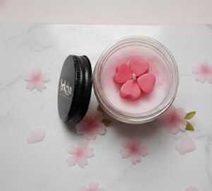 Pink heart jar candle